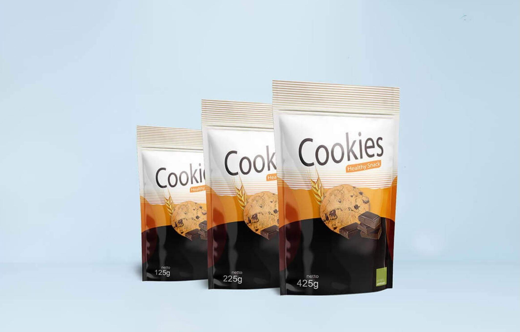 Verschieden große Beutel für Cookies